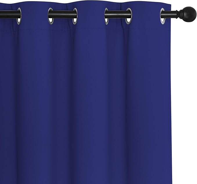NICETOWN Navy Blue Blackout Curtains for Bedroom 95 Inch Length - Thermal Insulated Room Darkening Privacy Grommet Window Drapes for Boys Room, Set of 1 Panel, 80 x 95 Inch