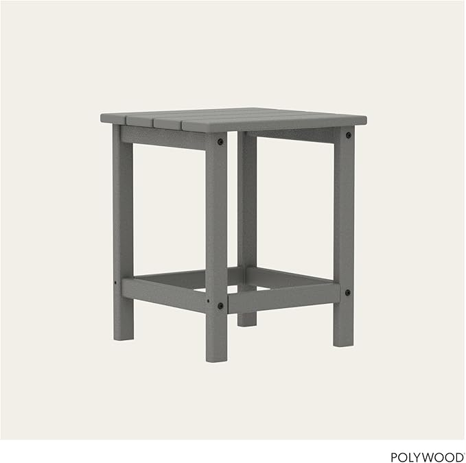 POLYWOOD ECT18GY Long Island Side Table, 18-Inch, Slate Grey