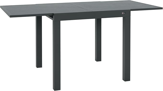 Outsunny Expandable Patio Dining Table for 4-6, 35.5" -70.75" Aluminum Extendable Outdoor Dining Table, Square/Rectangular Patio Table for Garden, Backyard, Poolside, Deck, Gray