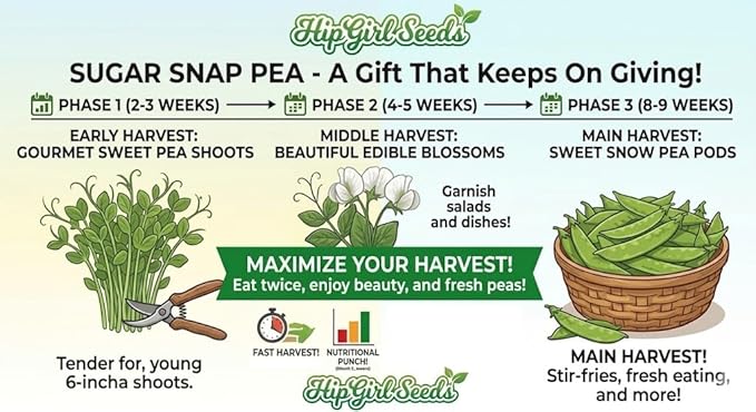 Bean Seeds for Planting Vegetables and Fruits. Pole Beans,Bush Beans,Romano Beans.Non GMO Garden Seeds for Home Vegetable Garden-65ct+ Sugar Snap Pea Seeds,豌豆苗,Edible Pod/Sweet Snap Pea Shoots & Tips