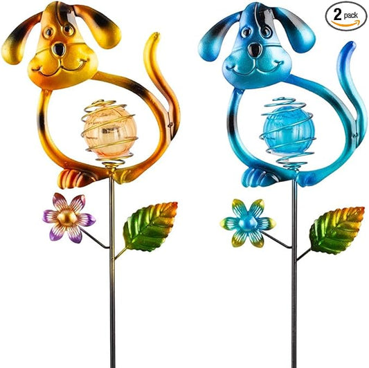 Solar Outdoor Garden Lights,27.4''H Solar Dog Statues Outdoor Lights,Waterproof Solar Decorative Garden Stakes for Lawn Patio Pathway, Solar Lights for Outside for Mom,Women,Dog Lovers