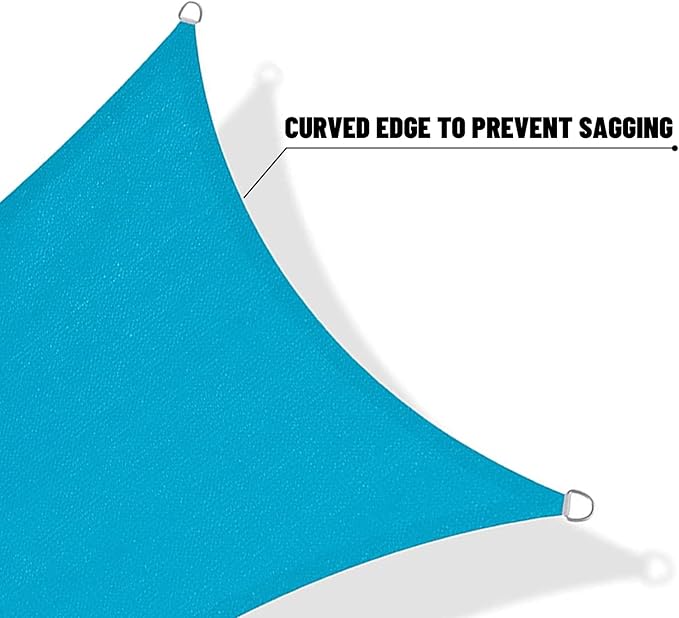 SUNNY GUARD Custom Size 8'x10'x12.8'Turquoise Blue Sun Shade Sail Right Triangle UV Block Shade for Backyard Yard Patio Deck Garden(Customized)