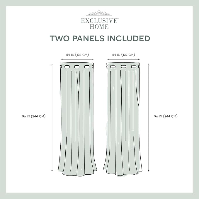 Exclusive Home Canopy Stripe Indoor/Outdoor Grommet Top Curtain Panel, 54"x96", Sunbath / White, Set of 2