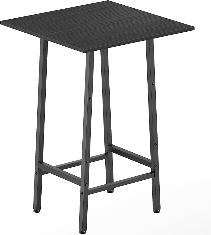 Bar Table, Kitchen Dining Table, Bar Counter Height Table, Pub Color Matching Breakfast Table, for Dining Room, Tavern, Coffee Corner, Party, Black BT02BB