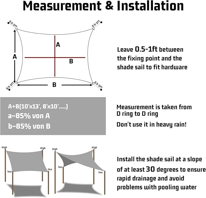 LOVE STORY Rectangle 7'x9' Waterproof Sun Shade Sail Canopy UV Block for Outdoor Patio Backyard Carport,Fruit Green(We Make Custom Size)