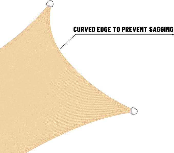 LOVE STORY Rectangle 8'x9' Waterproof Sun Shade Sail Canopy UV Block for Outdoor Patio Backyard Carport,Sand(We Make Custom Size)
