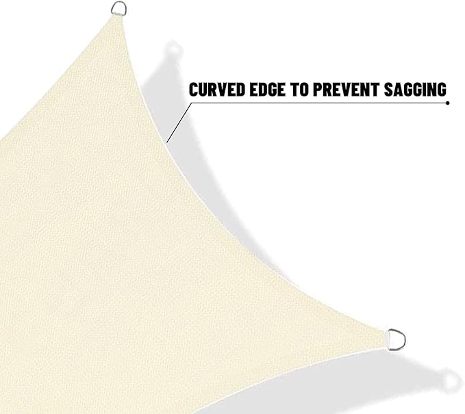 SUNNY GUARD Custom Size 11'x18'x18' Triangle Butter Cream UV Block Sunshade for Backyard Yard Deck Patio Garden Outdoor Activities and Facility(Customized)