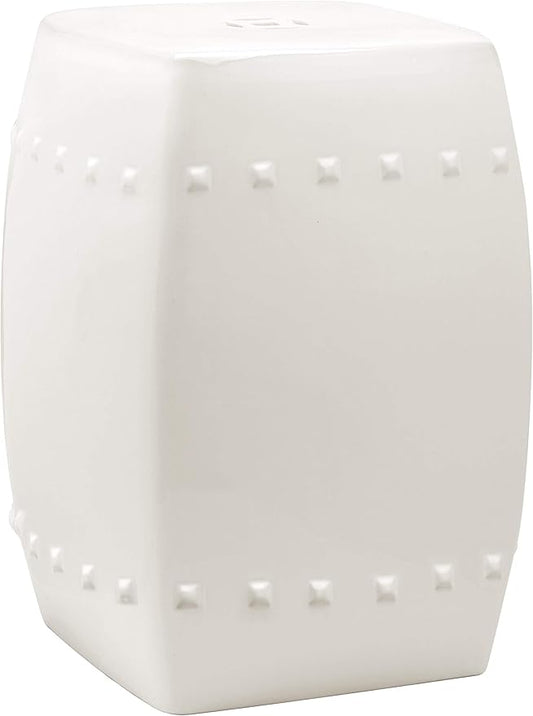Safavieh Villa Glazed Ceramic Decorative Garden Stool, Cream