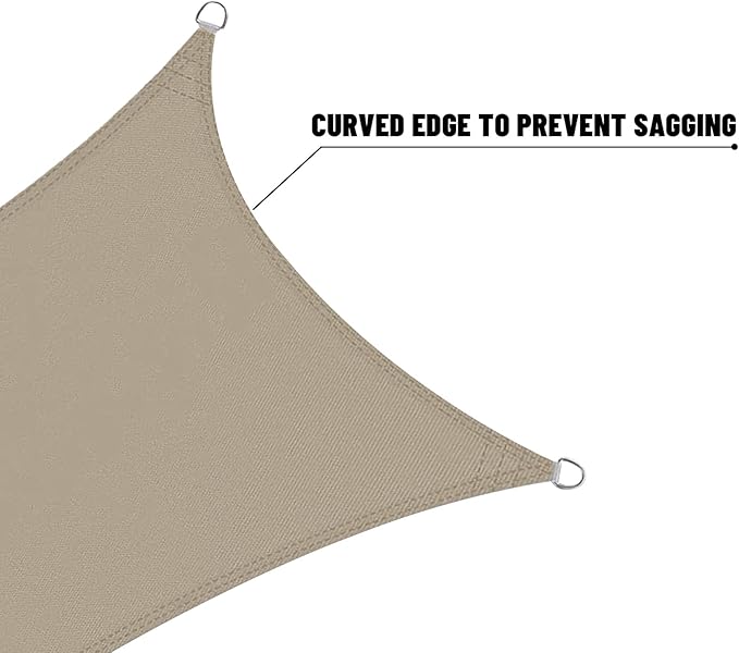 LOVE STORY Rectangle 4'x4' Waterproof Sun Shade Sail Canopy UV Block for Outdoor Patio Backyard Carport,Taupe(We Make Custom Size)