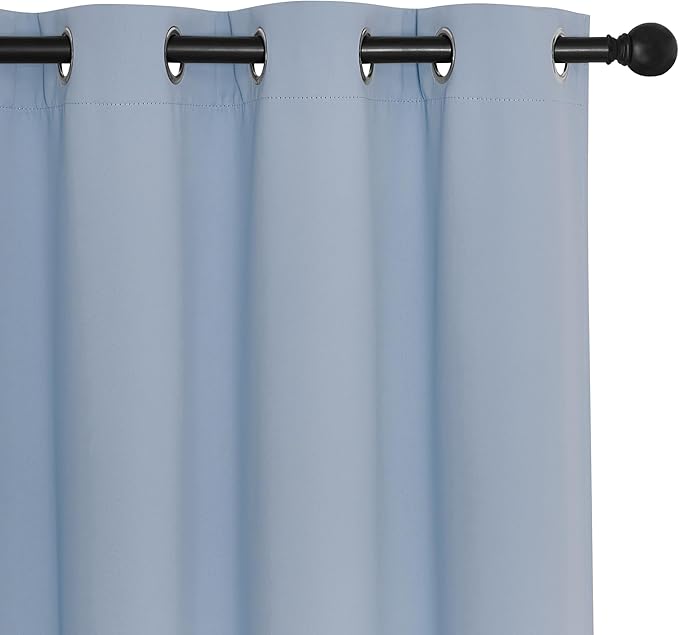 NICETOWN Vintage Blue Blackout Curtains for Bedroom 72 Inches Long, Thermal Insulated Room Darkening Grommet Window Curtains for Living Room Nursery, 66 inch x 72 inche, 1 Panel