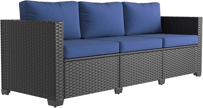 Aoxun 1 Piece Outdoor Patio Furniture Set 3 Seats, Blue