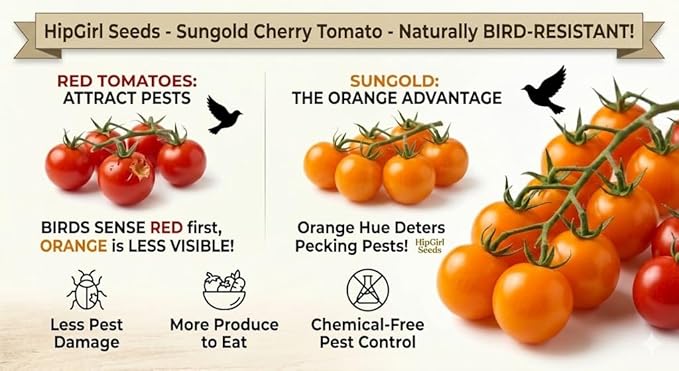 10ct Sweet Orange Sun Gold Cherry Tomato Seeds for Planting.Non GMO Garden Seeds for Planting Vegetables Seed at Home Vegetable Garden and Hydroponics Seed Pods:10ct Sungold Tomato