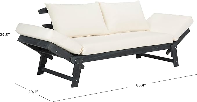 Safavieh PAT6745A Outdoor Collection Tandra Grey Modern Contemporary Daybed Day Bed
