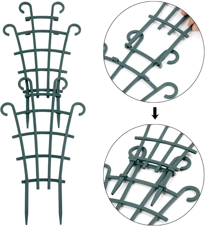 Indoor Small Trellis, 6Pcs Plant Trellis for Climbing Plants Trellis for Potted Plants Stackable Plastic Pot Plant Support Trellis for Indoor Outdoor Hoya Vines Pothos Houseplants