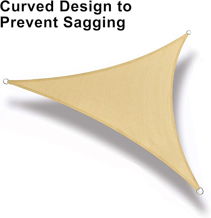 LOVE STORY Custom Size 13'x13'x18.4' Sand Sun Shade Sail Right Triangle Sunshade Fabric Awning Canopy for Patio Backyard Carport Pergola (Customized)