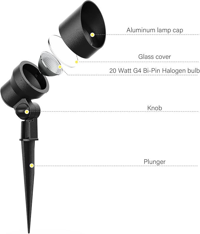 Malibu Low Voltage Landscape Lighting 20W Outdoor Spotlight Outdoor Weatherproof Lights for Low Voltage Landscape Lighting Floodlight Driveway, Yard, Lawn, Flood, Garden