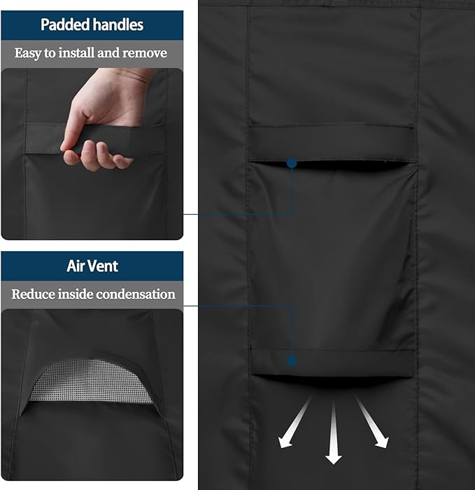 Easy-Going Rectangle Patio Furniture Cover Waterproof Outdoor Dining Table and Chair Cover Anti-UV Outside Sectional Sofa Set Covers (130"L x 84"W x 28"H, Black)