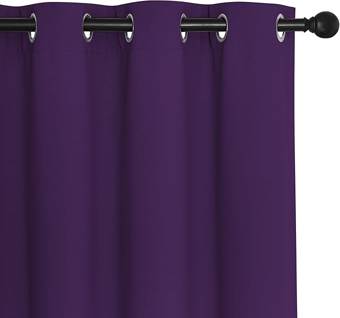 NICETOWN Blackout Curtains for Sliding Glass Door Room Divider Noise Reduce Curtain Panel Portable Window Screen Sliding Partition, W100 x L102 inches, 1 Panel, Royal Purple