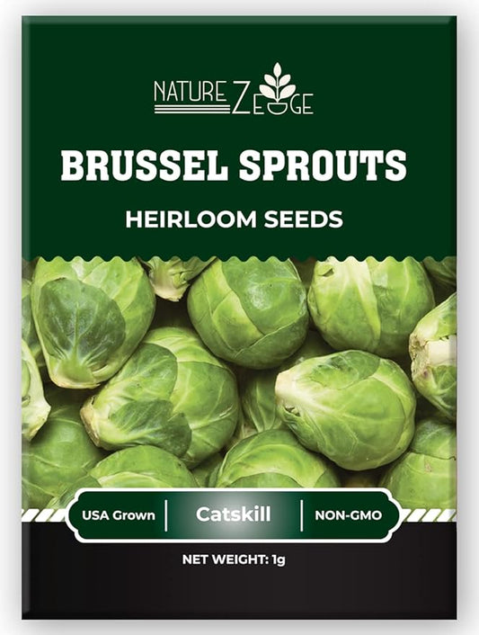 Brussel Sprouts Seeds for Planting, Catskill, 1 gram, 270 Seeds, Grow Heirloom Brussels Sprouts Fresh in Your Garden, Non-GMO