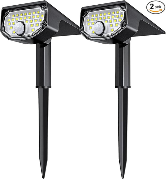 AloftSun Solar Motion Sensor Outdoor Lights,Waterproof Motion Sensor Spot Lights- 30 LED/3 Modes Solar Powered Spotlights,Landscape Lighting for Yard and Garden, Cool White,2 Pack