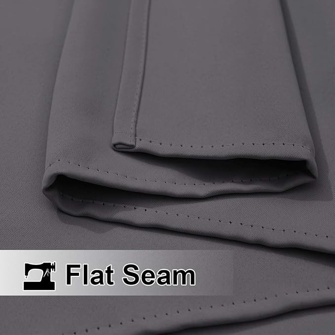 NICETOWN Outdoor Curtain for Patio Waterproof Extra Long 120" L, Fixed Windproof Rustproof Top and Bottom Grommet Blackout Outdoor Drape for Yard/Sliding Door, Grey, 1 Panel, 100" W