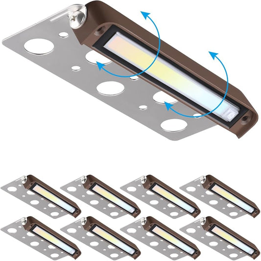 LEONLITE 8-Pack Premium Series 5CCT 7 Inch LED Hardscape Lighting Swivel, 2200K/2700K/3000K/4000K/5000K Selectable, Retaining Wall Light Low Voltage, 12V Paver Light, 4.5W Outdoor Step Light, ETL