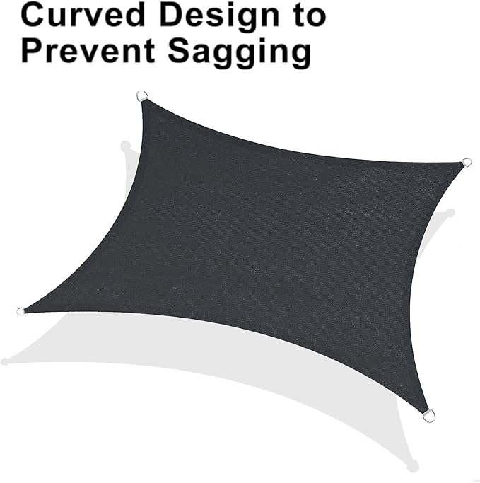 LOVE STORY Custom Size 5'x7' Graphite Grey Sun Shade Sail Rectangle UV Block Canopy Patio Sail Sunshades Fabric for Outdoor Garden Carport (We Make Custom Size)