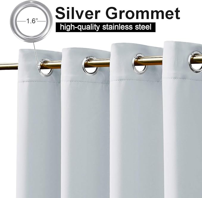 NICETOWN Outdoor Curtains for Patio Waterproof Grommet Top & Bottom, Windproof Thermal Insulated Keep Warm Outdoor Public Divider Safe for Yard/Arbor/Wedding, Winter White, 1 Panel, W100 x L84