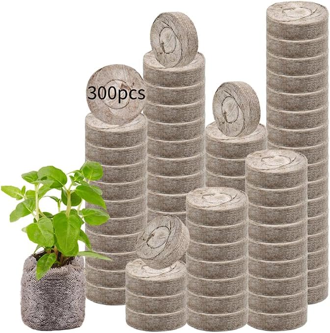 Legigo 300 Pcs 30mm Seed Starter Peat Pellets for Seedlings- Compressed Seed Starter Pods Seed Starting Pellets Plugs Soil Peat Pods for Starting Seeds, Garden Planting Herb Flower Vegetables