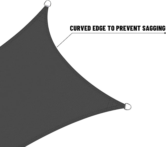 LOVE STORY Right Triangle 7'x9'x11.4' Waterproof Sun Shade Sail Canopy UV Block for Outdoor Patio Backyard Carport,Dark Grey(We Make Custom Size)
