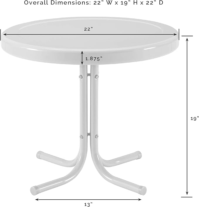Crosley Furniture Griffith Weather Resistant Retro Metal Outdoor Side Table for Patio, Deck, Porch, Oasis Green