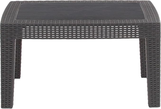 Flash Furniture Seneca Dark Gray Faux Rattan Coffee Table