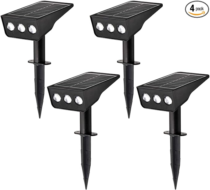 Solar Spot Lights Outdoor, Solar Landscape Spotlights Waterproof Adjustable Light House Lights Spot Light for Yard (4)