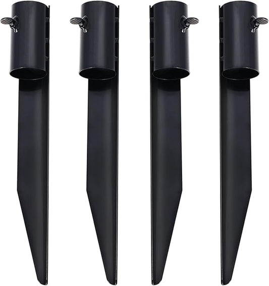Steel Torch Stakes for Tiki Torches, Freestanding Poles and Solar Lights, 10inch Torch Stand Stakes Outdoor Light Stakes Garden Stakes for Lights (4 Pack)