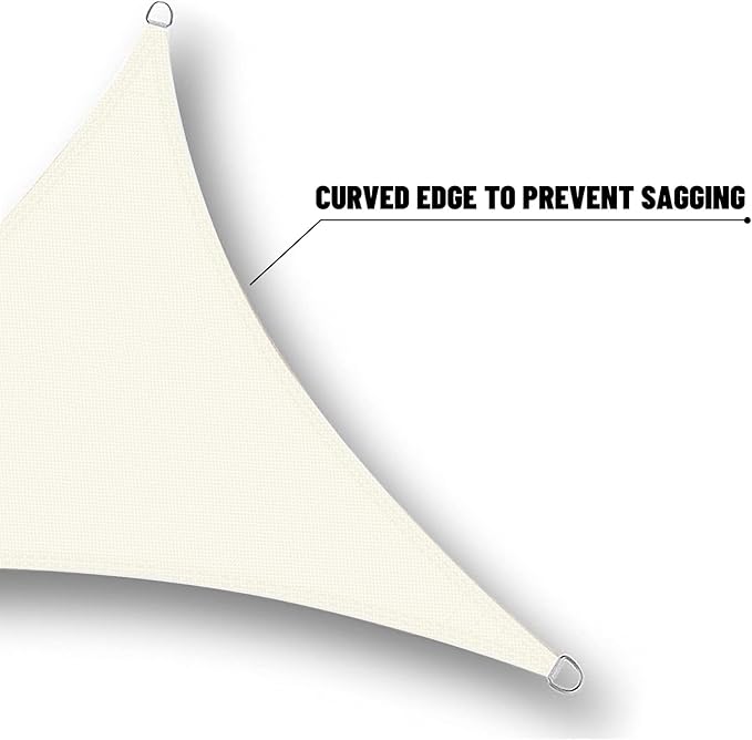 SUNNY GUARD Waterproof Sun Shade Sail 9'x12'x15' Cream Right Triangle UV Block Sunshade for Backyard Yard Deck Patio Garden Outdoor Activities and Facility(Customized)