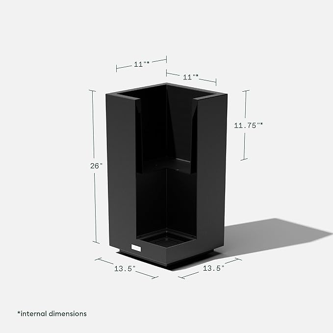 Veradek Block Series Pedestal Planter - Tall Planter for Indoor or Outdoor Front Porch | All-Weather Use with Removable Insert Bucket | Modern Décor for Flowers, Tall Trees, Faux Plants