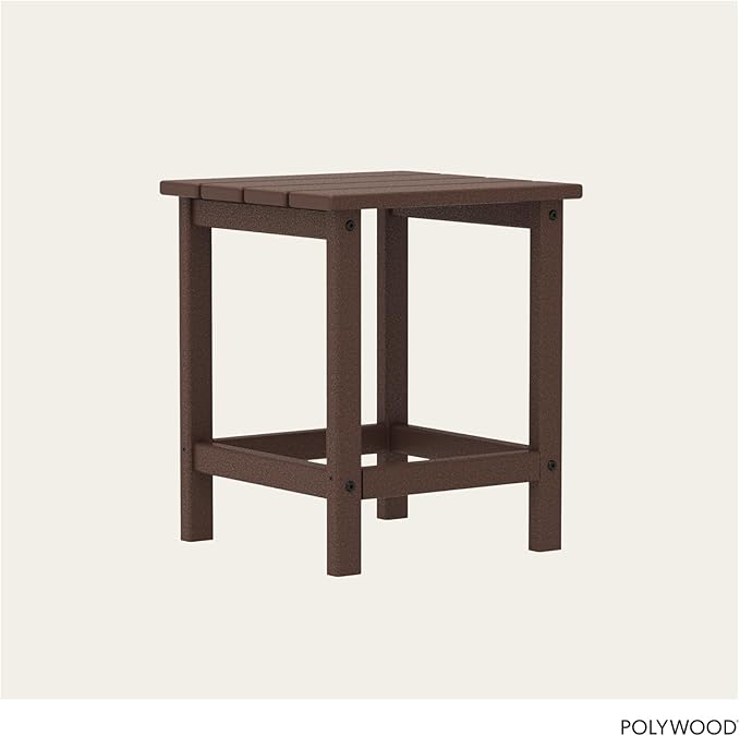 POLYWOOD ECT18MA Long Island 18" Side Table, Mahogany