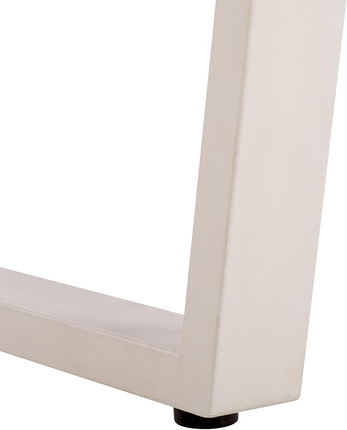 SAFAVIEH Outdoor Patio Furniture Heather Natural Brown Solid Wood & White Legs 60-inch Steel Bench