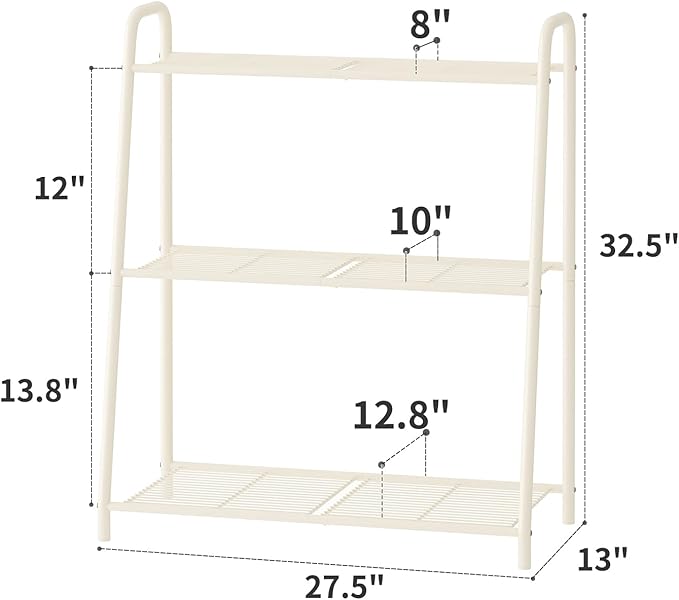 Metal Plant Stand Indoor Outdoor for Multiple Plants,3 Tier Plant Shelf,Large Heavy Duty Flower Holder Ladder Plant for Living Room, Patio, Balcony (White)