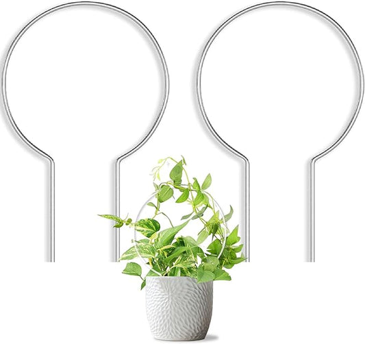 2 Pack Round Plant Trellis for Potted Plants Indoor Outdoor, Acrylic Small Trellis for Climbing Plants, Plant Support for Hoya Pothos Vine Ivy Monstera Flower Philodendrons Dischidia