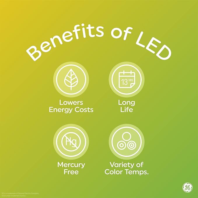 GE LED+ Motion Sensor LED Light Bulbs, 12W, Outdoor Security Lights, Daylight, A21 (2 Pack)