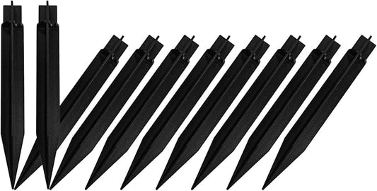 10 Pack Solar Light Stakes Replacement (Fit for Pole Inner Diameter 0.73 inch), ABS Reinforced Ground Spikes with Wire Holes for Outdoor Solar Light Pathway Christmas Landscape Garden Deco