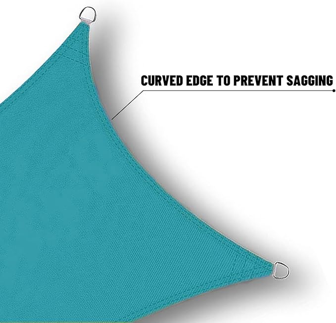 SUNNY GUARD Waterproof Sun Shade Sail 9' x 12' Turquoise Blue Rectangle UV Block Sunshade for Backyard Yard Deck Patio Garden Outdoor Activities and Facility(Customized)