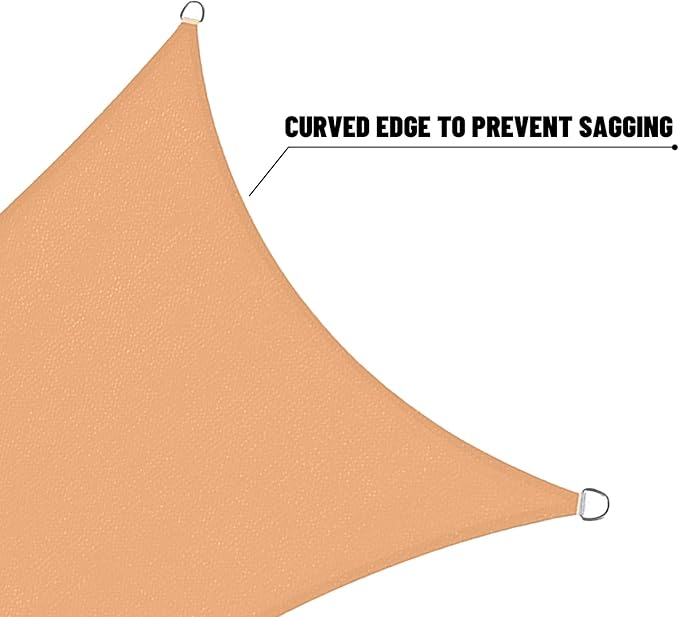 SUNNY GUARD Custom Size 11'x11'x11' Peach Fuzz Sun Shade Sail Triangle UV Block Shade for Backyard Yard Patio Deck Garden(Customized)