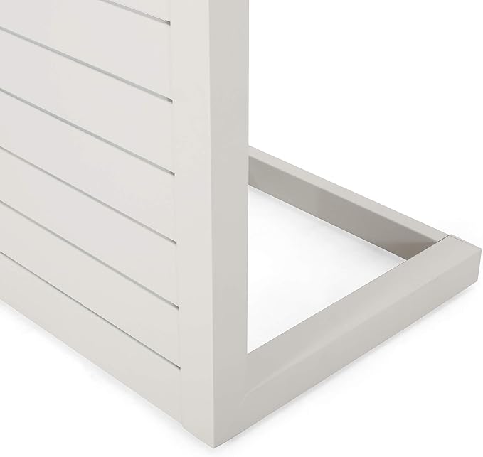 Christopher Knight Home Jesse Coral Outdoor Modern Aluminum C-Shaped End Table, White