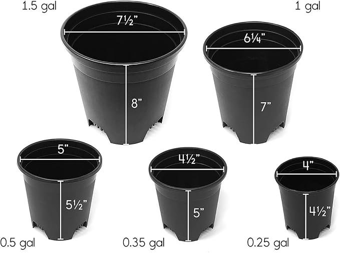 Wholesale Bulk Nursery Pot 4.5 Inch Black Plastic Planters 30-Pack 0.35 Gallon Pots for Outdoor Indoor Plants Gardening Flower with Drainage Holes