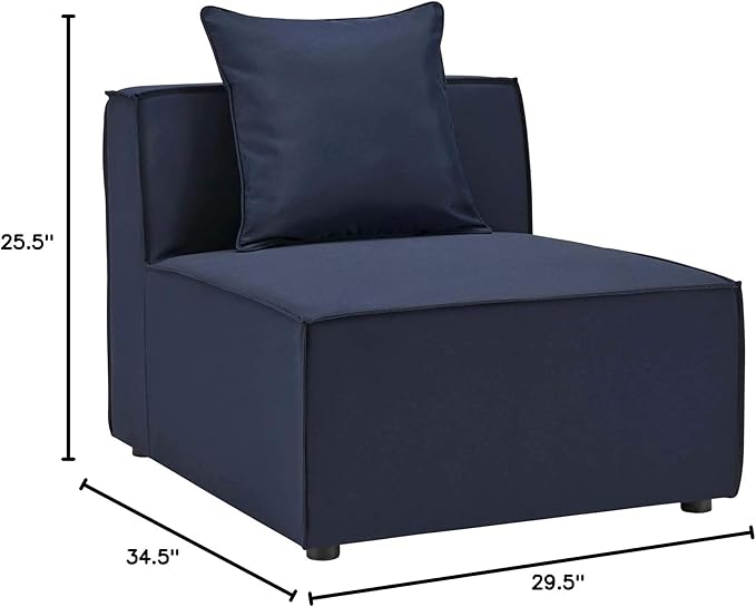 Modway EEI-4209-NAV Saybrook Patio Armless Chair in Navy Blue