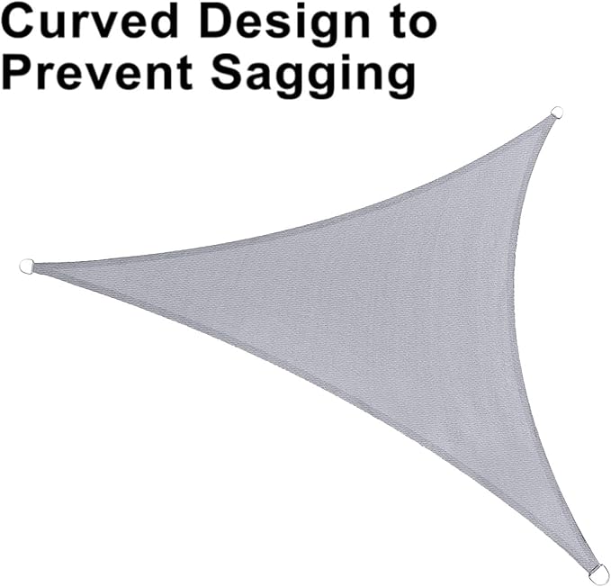 LOVE STORY Custom Size 8'x15'x17' Silver Grey Sun Shade Sail Triangle Sunshade Fabric Awning Canopy for Patio Backyard Carport Pergola (Customized)