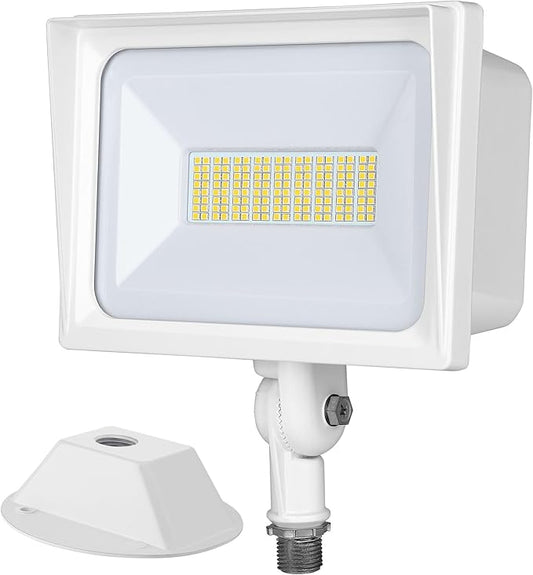 DEWENWILS 65W LED Flood Light Outdoor, 6670 LM Super Bright(500W Equivalent) IP65 Waterproof Knuckle Mount LED Security Light, 5000K Daylight Flood Light for Garden, Yard, Garage, UL Listed, White