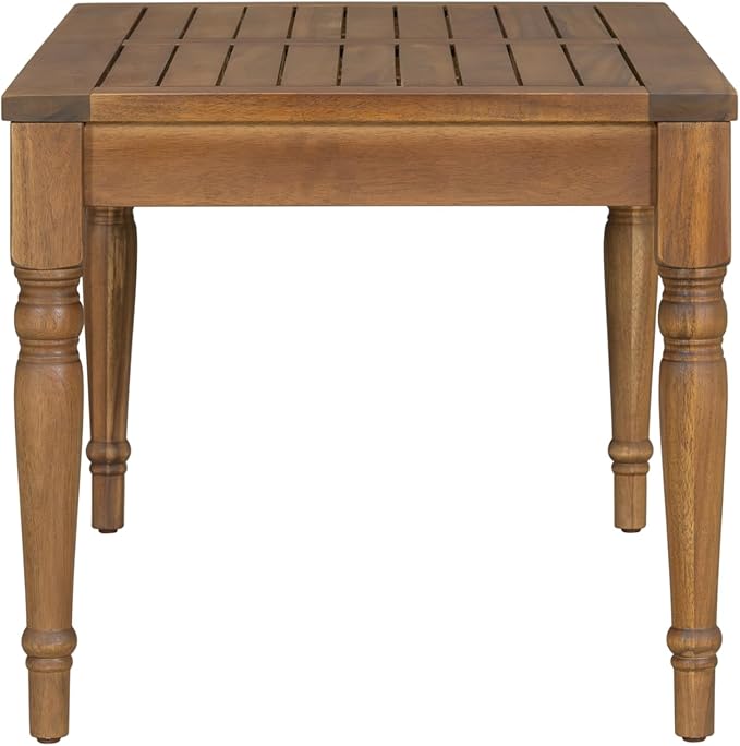 Christopher Knight Home Lama Rectangular Outdoor Coffee Table, Slat Panel Side Table, Acacia Wood Side Desk for Backyard Balcony Garden, Weather Resistant Lightweight Patio Tea Table, Natural